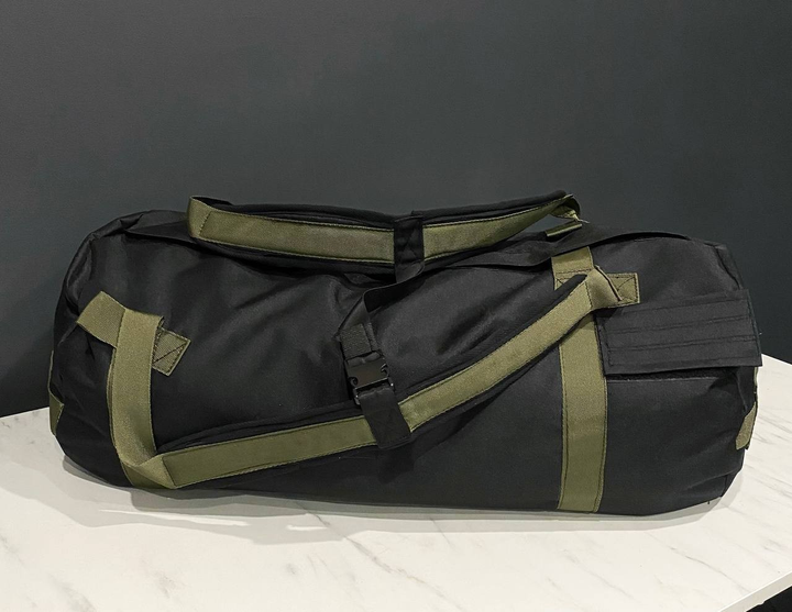 Тактична сумка-рюкзак Colo 90 л Чорний з хакі від 20 шт. - зображення 1