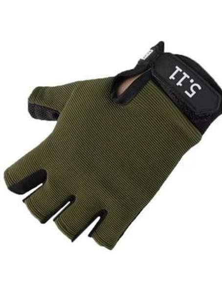 Тактические перчатки беспалые 5.11 тонкие XL Зеленый - изображение 1