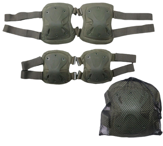 Комплект тактической защиты BKT наколенники+налокотники карбон, универсальный размер, олива - изображение 1