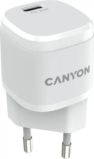 Canyon Mini Ładowarka USB-C PD H-20 biała (CNE-CHA20W05) - obraz 2