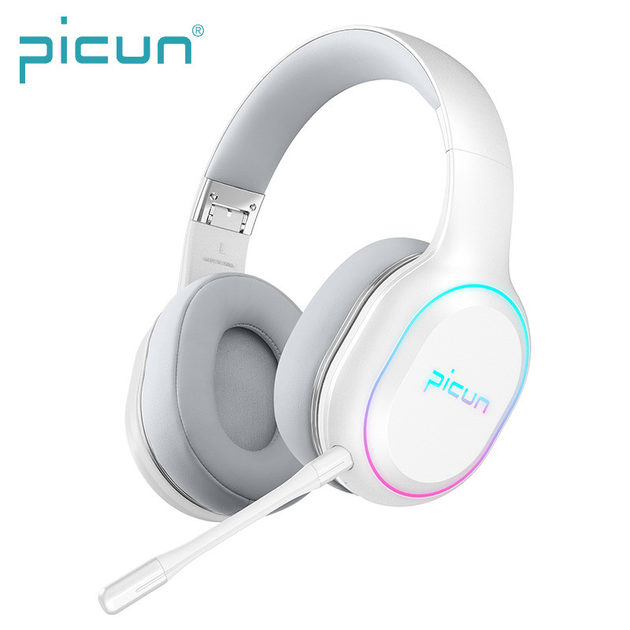 Беспроводные игровые наушники Picun P80X с микрофоном и RGB подсветкой ...
