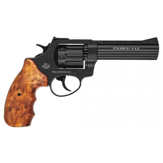 Револьвер под патрон Флобера Stalker 4.5" коричневая рукоятка под дерево (ST45W) 170 м/с - изображение 1