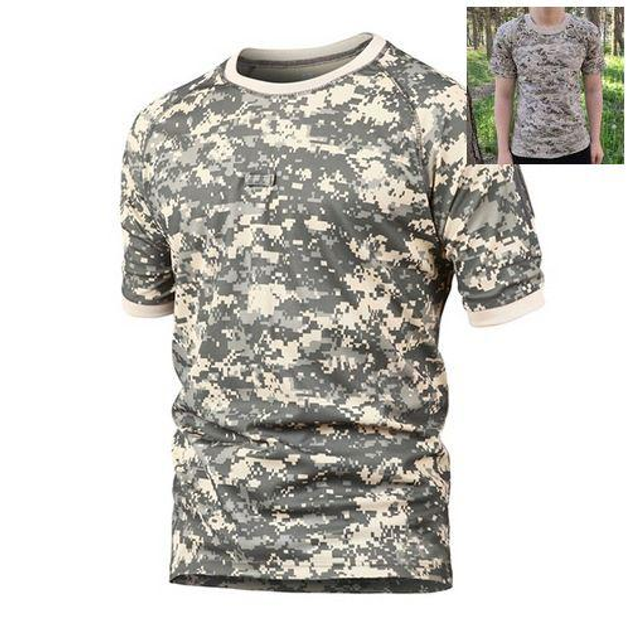 Тактична футболка Flas-1; XXXL/58р; 100% бавовна. Піксель / зелений. Армійська футболка Флес. Туреччина - зображення 1