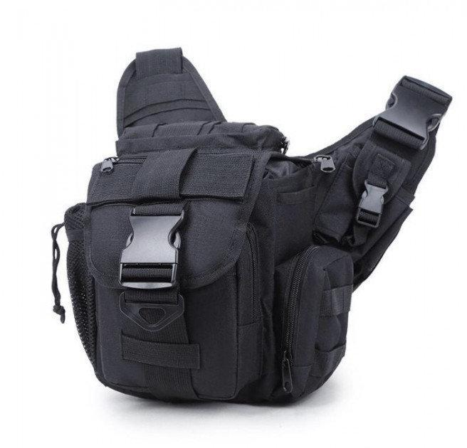 Сумка тактична через плече TacticBag Molle B03 Black - зображення 1