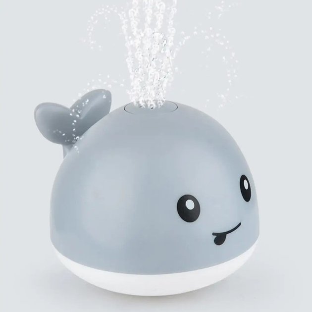 Игрушка для ванной Qinye Toys Кит спрей светящийся с фонтаном Серый (812QTTRNGRSHKC1) - изображение 2