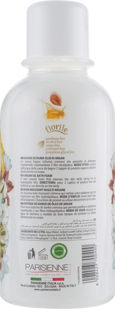 Піна для ванни "Арганієва олія" - Parisienne Italia Fiorile Argan Oil Bath Foam 1000ml (578145-25539) - Фото 2 Піна для ванни "Арганієва олія" - Parisienne Italia Fiorile Argan Oil Bath Foam 1000ml (578145-25539) - изображение 2