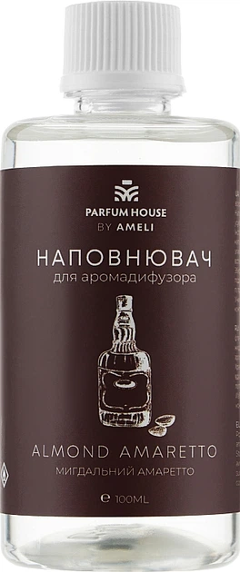 Наповнювач для дифузора "Мигдальний амарето" - Parfum House By Ameli Almond Amaretto 100ml (994389-32837) - Фото 1 Наповнювач для дифузора "Мигдальний амарето" - Parfum House By Ameli Almond Amaretto 100ml (994389-32837) - изображение 1