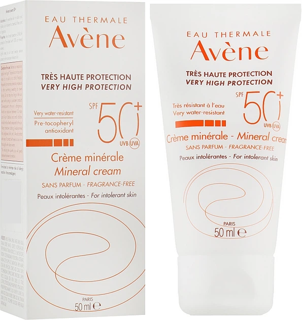 Сонцезахисний крем з мінеральним екраном - Avene Solaires Mineral Cream SPF 50+ 50ml (53495-31019928) - Фото 2 Сонцезахисний крем з мінеральним екраном - Avene Solaires Mineral Cream SPF 50+ 50ml (53495-31019928) - изображение 2