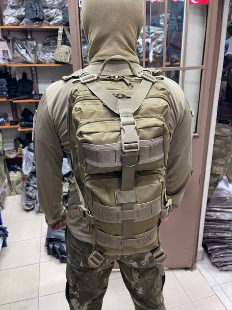 Рюкзак тактический Украина 32 литра рюкзак военный олива - изображение 2