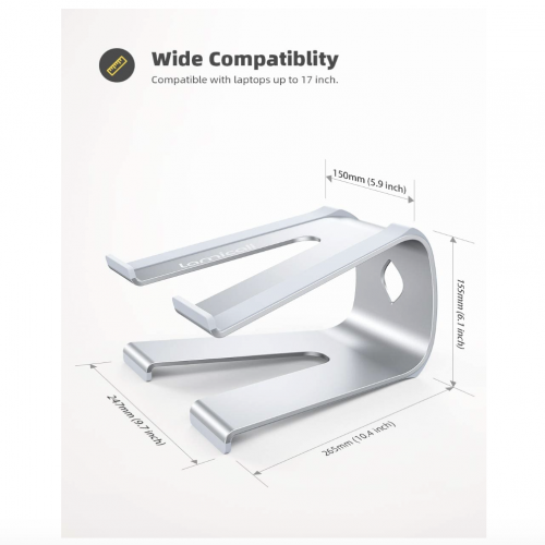 Подставка для ноутбука Lamicall Ergonomic Aluminum Laptop Stand Silver (LN01) - изображение 5