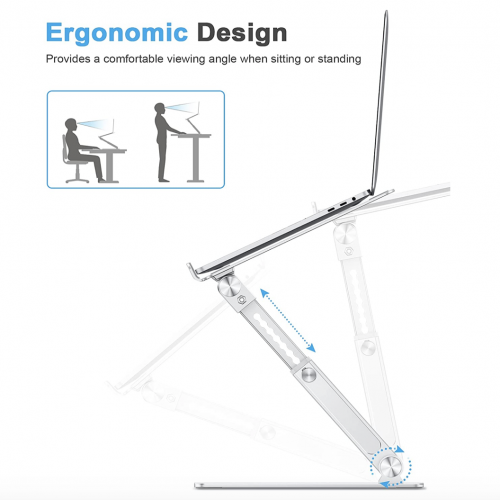 Подставка для ноутбука OMOTON Laptop Stand Silver (LA06) - Фото 5 Подставка для ноутбука OMOTON Laptop Stand Silver (LA06) - изображение 5