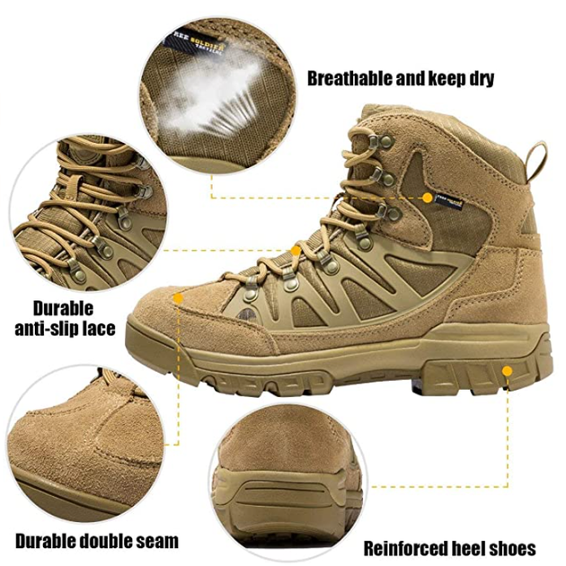 Берцы FREE SOLDIER, дышащая, водоотталкивающая, походная обувь, тактические армейские ботинки, военные ботинки р.44 - изображение 2
