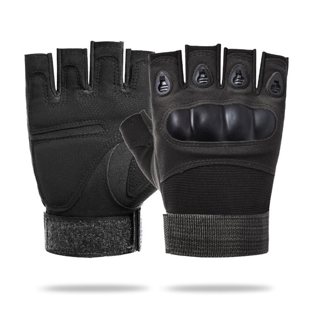 Тактичні безпалі рукавички (велорукавиці, моторукавиці) Eagle Tactical ET-01 Black Розмір L - зображення 1