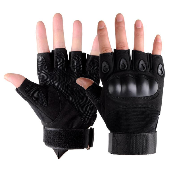 Тактические беспалые перчатки (велоперчатки, мотоперчатки) Eagle Tactical ET-01 Black Размер XL - изображение 2