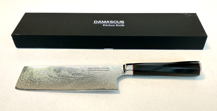 Нож кухонный-топорик 17 см Damascus DK-AK 3005 AUS-10 дамасская сталь 73 слоя - изображение 1