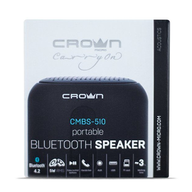 Портативная Bluetooth колонка CROWN CMBS-304 (CMBL-510) BLACK - изображение 3