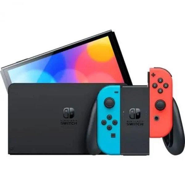 Игровая консоль Nintendo Switch (OLED model) Neon Blue-Red + Игра