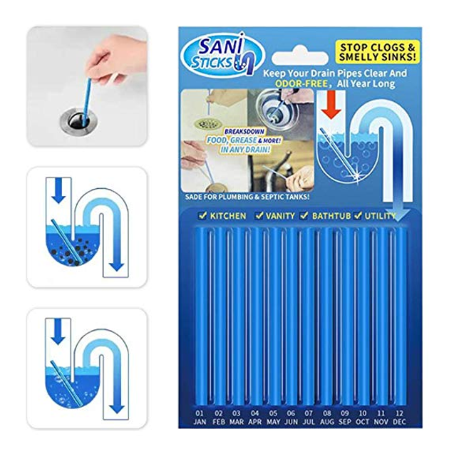 Палочки для очистки вoдocтoчныx труб, слива раковин и ванн SANI STICKS ...