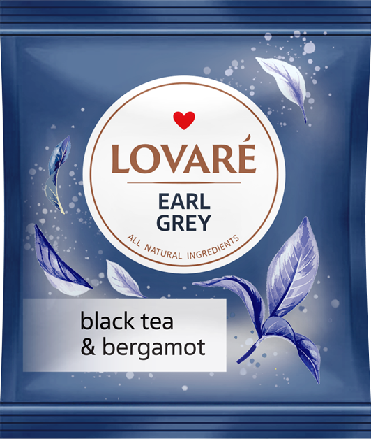 Чай черный цейлонский Lovare Earl Grey с ароматом бергамота 50 пакетиков в индивидуальных конвертах (4820198875442) - изображение 2