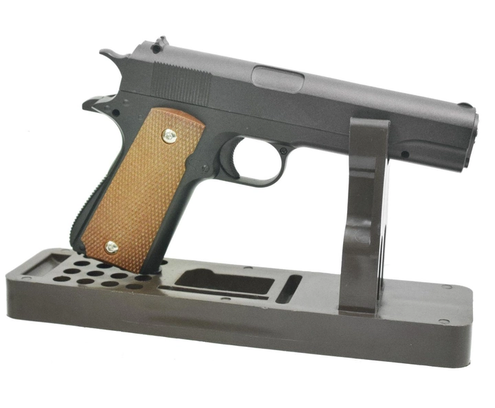 Страйкбольний спрінговий пістолет Galaxy Classic Colt M1911 з кобурою на кульках BB 6 мм металевий коричневий - зображення 2