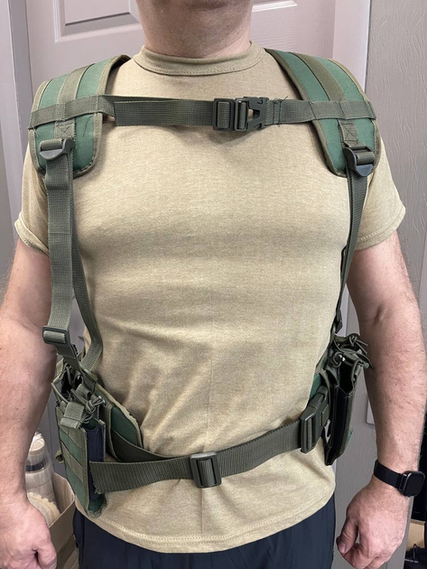 Тактический разгрузочный пояс олива (модульная, военно-тактическая разгрузка, РПС, ременно-плечевая система) - изображение 1