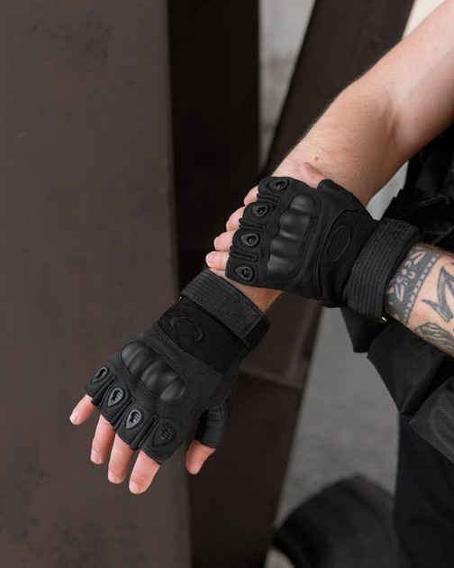 Тактические перчатки без пальцев BEZET L черные - изображение 1