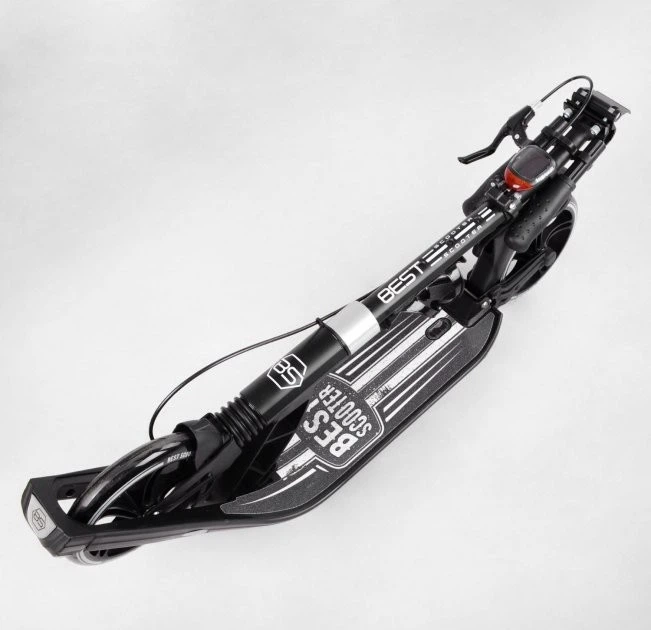 Самокат двухколесный Best Scooter с фарой и амортизацией от 6 лет черный с красным L-36375 - Фото 3 Самокат двухколесный Best Scooter с фарой и амортизацией от 6 лет черный с красным L-36375 - изображение 3