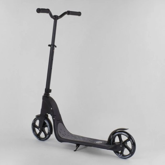 Самокат детский двухколесный Best Scooter от 8 лет широкий руль черный 72378 - изображение 3