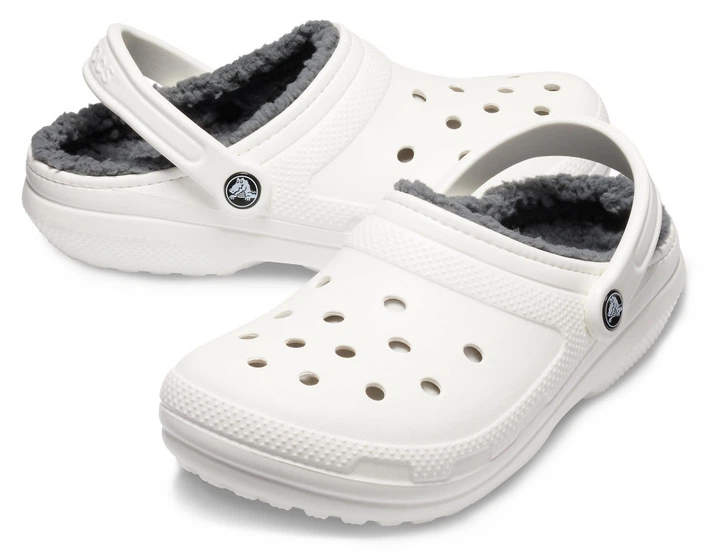 Жіночі сабо з хутром CROCS Classic Lined Clog 38 білий/сірий 203591 - зображення 13