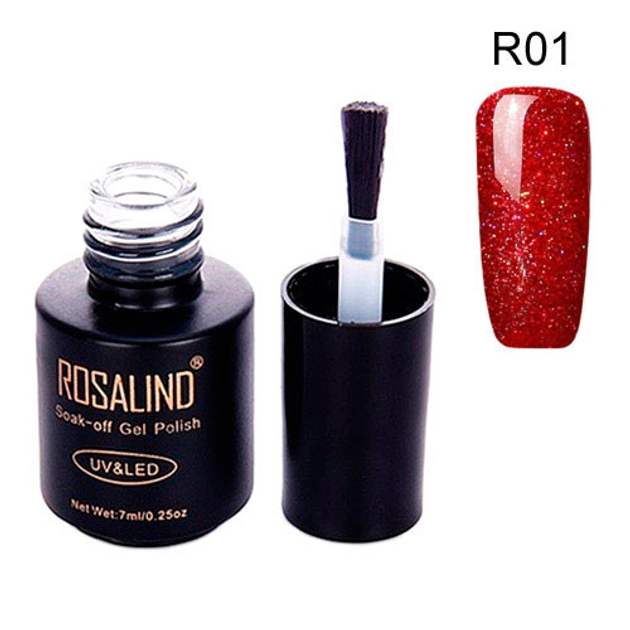 Гель-лак для ногтей маникюра 7мл Rosalind, шиммер, R01 красный – в ...