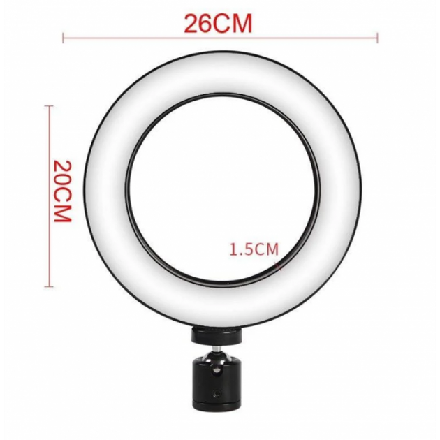 Кольцевая LED лампа 26 см 15 W с держателем для телефона селфи кольцо для блогера - изображение 3