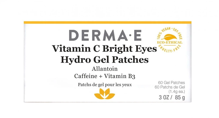 Гидрогелевые патчи Derma E с витамином С и кофеином для осветления кожи вокруг глаз 60 шт (030985003628) - изображение 2
