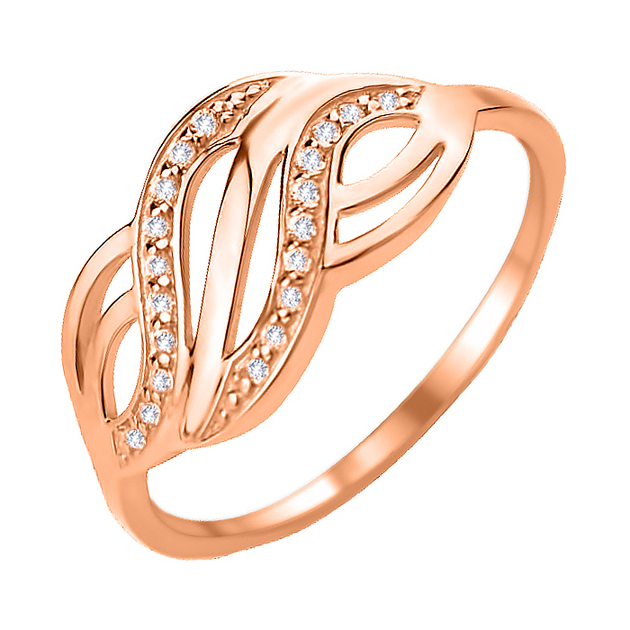 ROZETKA | Кольцо из красного золота с фианитами 000103781 17.5 размера ...