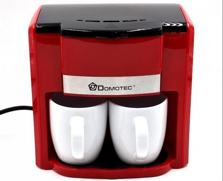 Капельная кофеварка Domotec MS-0705 с чашками красная - изображение 1
