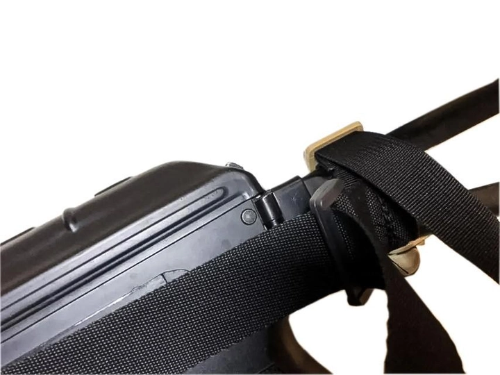 Ремень оружейный трехточечный тактический трехточка для АК,автомата ружья оружия цвет чёрный KS - изображение 2