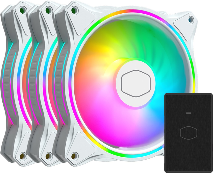 Набор вентиляторов для корпуса Cooler Master MasterFan MF120 Halo 3in1 White Edition (MFL-B2DW-183PA-R1) - изображение 1