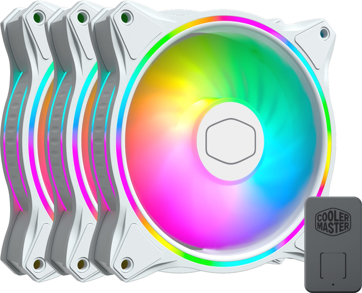 Набор вентиляторов для корпуса Cooler Master MasterFan MF120 Halo 3in1 White Edition (MFL-B2DW-183PA-R1) - изображение 2