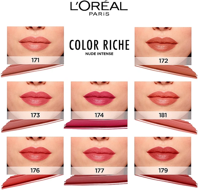 Сатиновая помада в универсальных нюд оттенках - L'Oreal Paris Color Riche Nude Intense (4.5ml) (899469-161239) - изображение 3