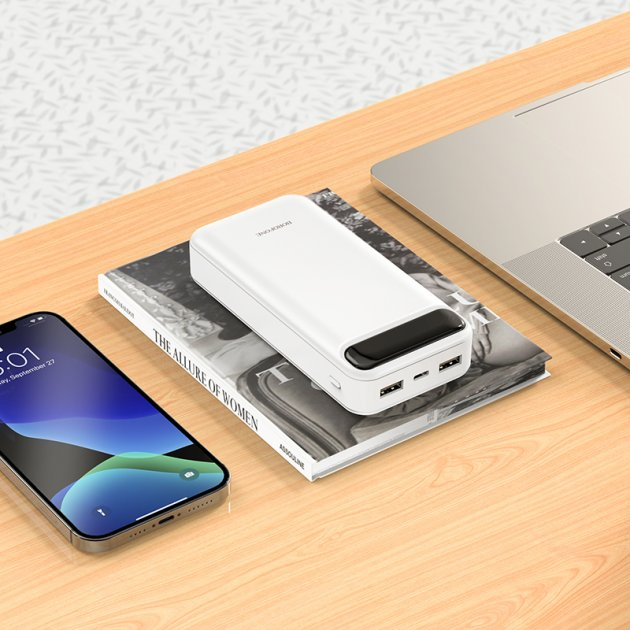 Портативний зарядний пристрій Power Bank BOROFONE BJ14A Freeway 20000mAh white - зображення 3