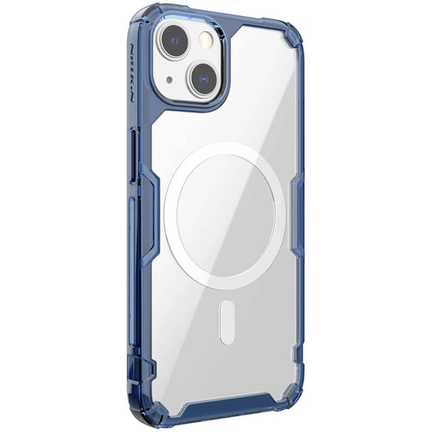 TPU чехол Nillkin Nature Pro Magnetic для Apple iPhone 15 (6.1") Синий (прозрачный) - изображение 5