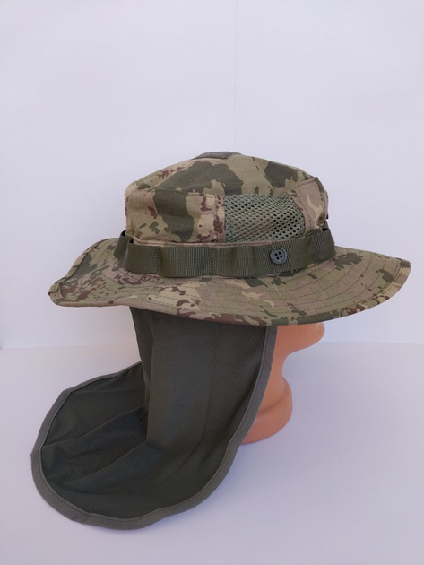 Панама тактическая с защитой на шею, шляпа с платком на шею, камуфляж - изображение 1