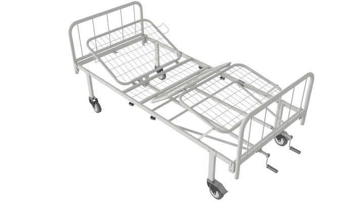 Ліжко медичне функціональне АТОН КФ-4-МП-БМ-К125 з металевими бильцями та колесами 125 мм - зображення 1