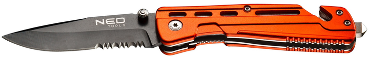 Нож NEO складной с фиксатором, лезвие 8,5 см для ремней, чехол, 110 г (63-026) - зображення 1