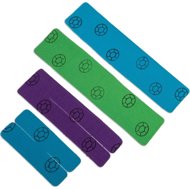 Кінезіо тейп пластир Kinesio Tape Neck 010 Blue-Green-Violet - зображення 1