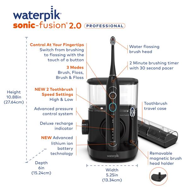 Ирригатор Waterpik Sonic-Fusion Professional Black SF-02CD012-3