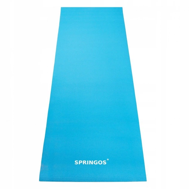 Коврик (мат) для йоги и фитнеса Springos PVC 4 мм YG0035 Sky Blue - изображение 6
