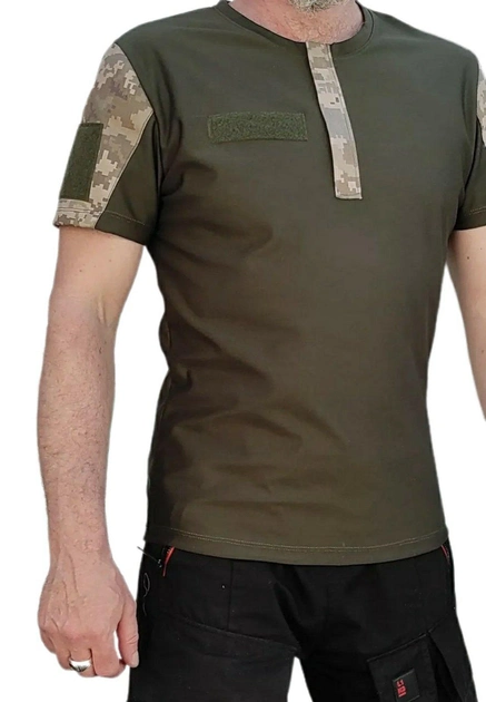 Военная тактическая футболка ВСУ размер M (48-50) 120160 хаки - изображение 2
