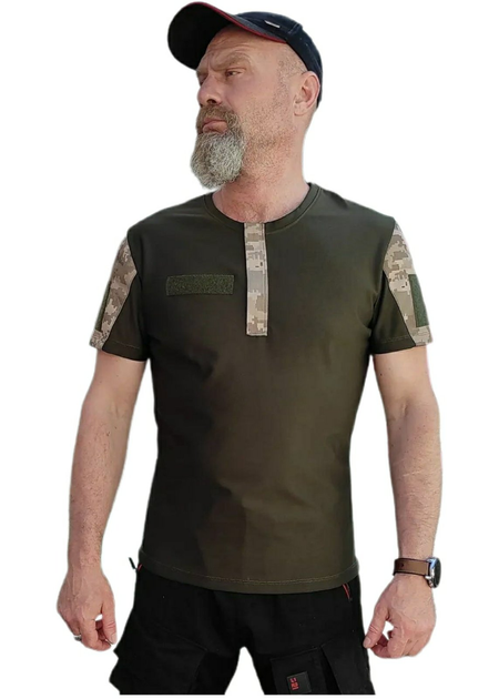 Военная тактическая футболка ВСУ размер XXXL (56-58) 120160 хаки - изображение 1