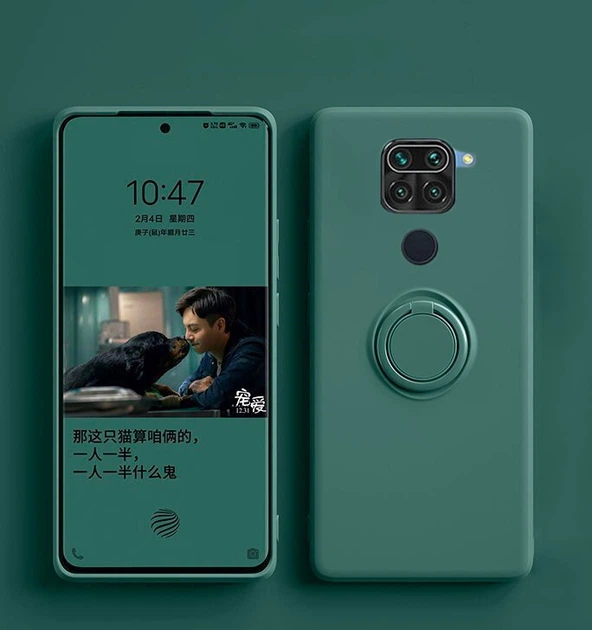 Силіконовий чохол Soft Touch з кільцем-тримачем для Xiaomi Redmi Note 9 Темно-зелений - Фото 1 Силіконовий чохол Soft Touch з кільцем-тримачем для Xiaomi Redmi Note 9 Темно-зелений - зображення 1