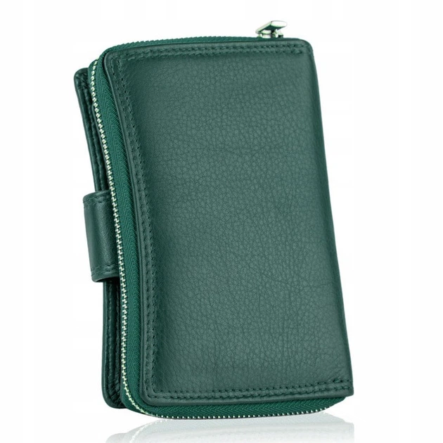 Женский кожаный кошелек Betlewski с RFID 9х13,5х3 (BPD-SS-19) - зеленый - изображение 6